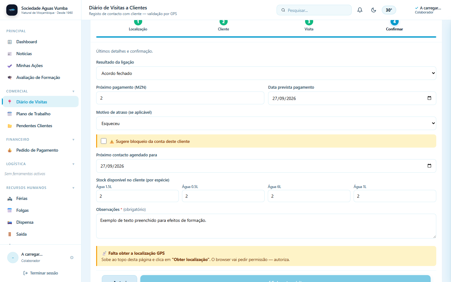 Passo 4 — confirmar registo